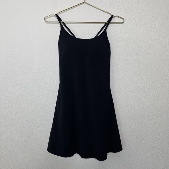 Halara Active Dress Small Black Softlyzero Plush Backless Mini Slip Pickleball - Picture 2 of 11